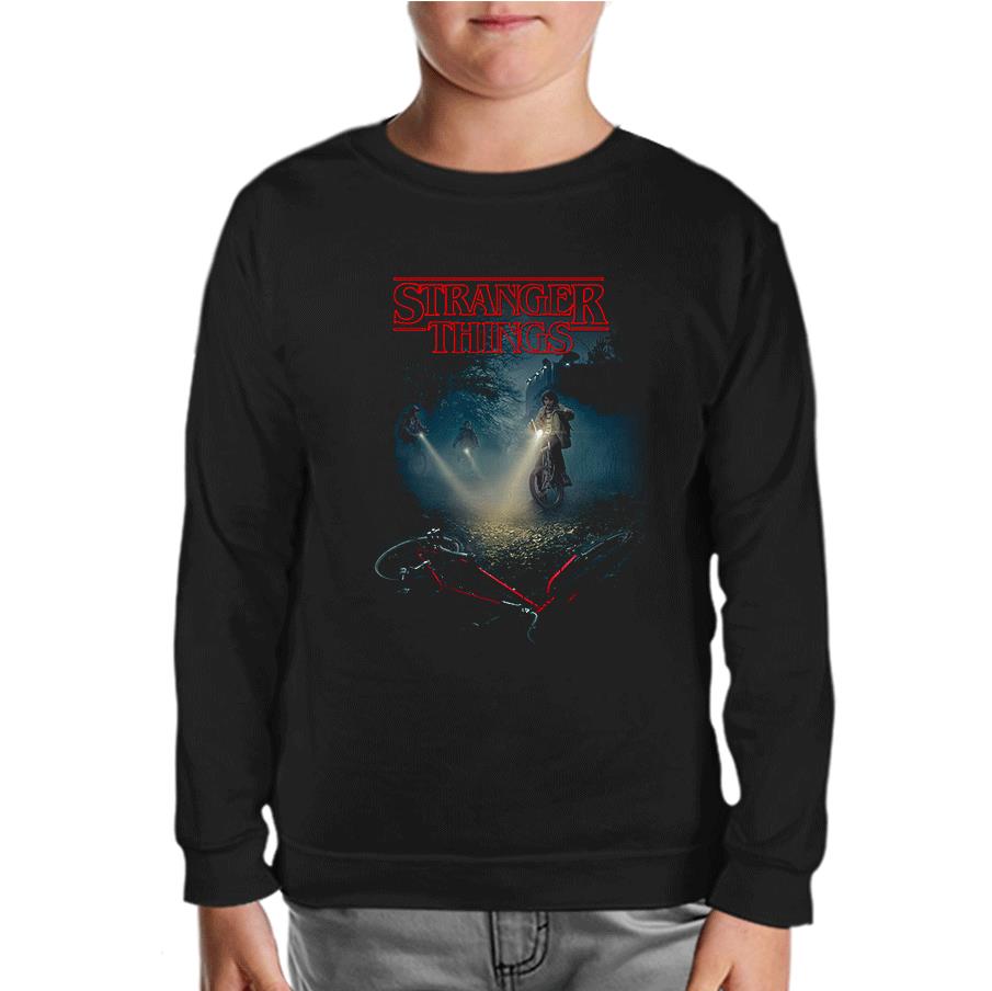 Stranger Things - Bicycle Black Kids Sweatshirt