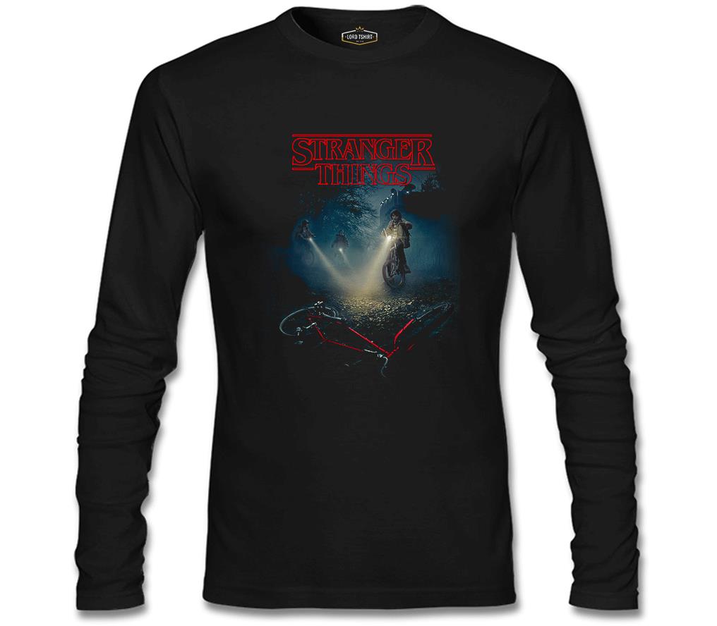 Stranger Things - Bicycle Siyah Erkek Sweatshirt