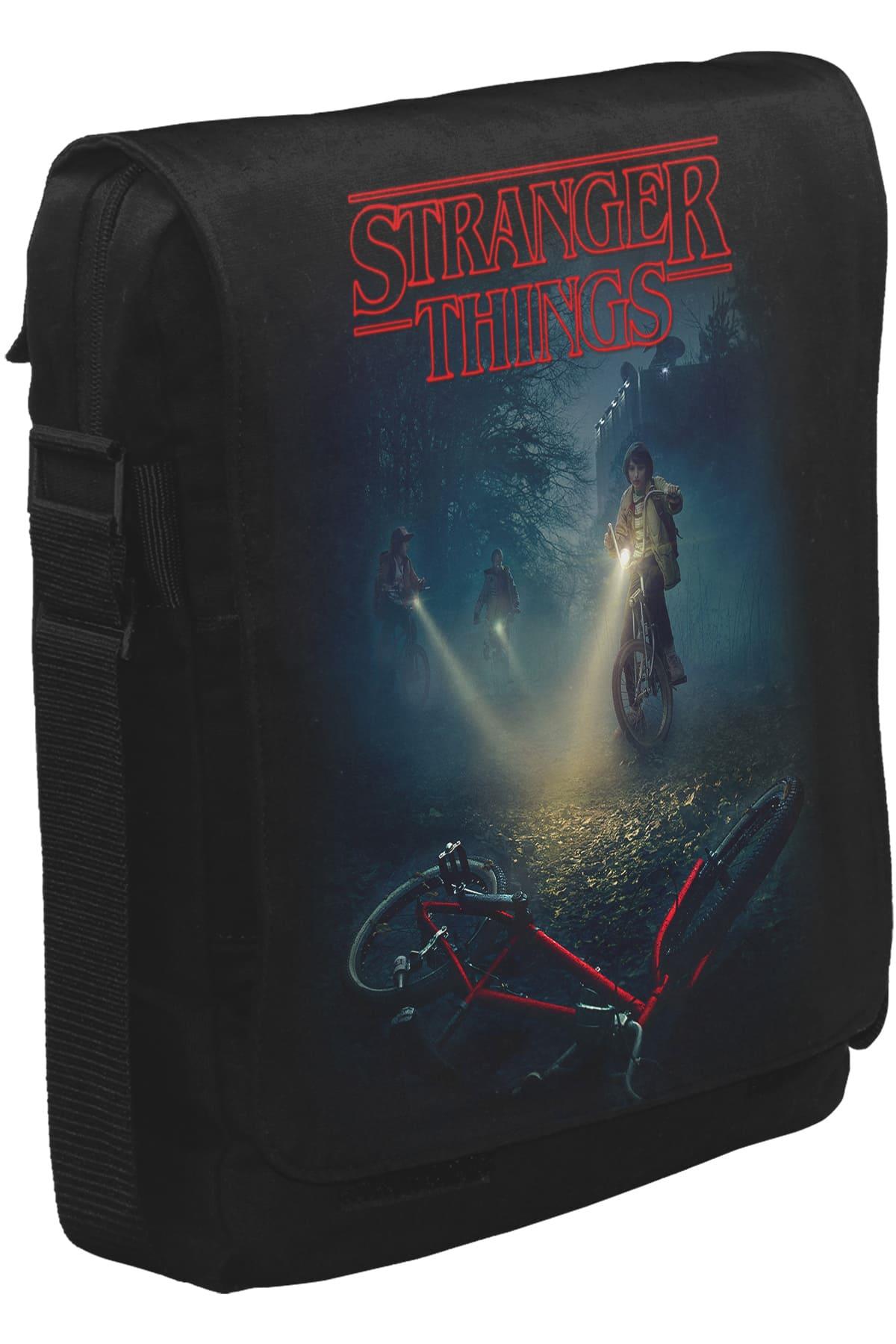 Stranger Things - Bicycle Unisex Black Messenger Bag 