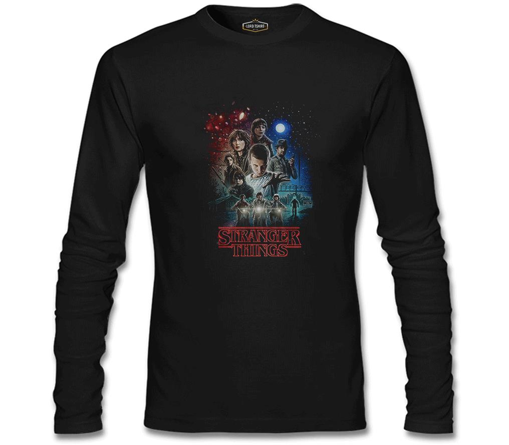 Stranger Things - Moonlight Siyah Erkek Sweatshirt