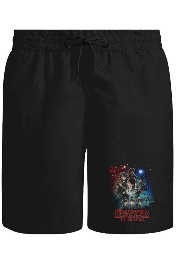 Stranger Things - Moonlight Unisex Siyah Şort