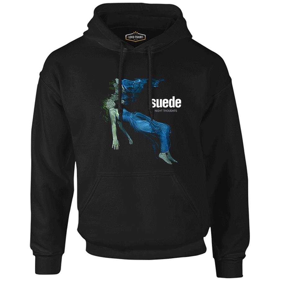 Suede - Night Thoughts Black Men's Zipperless Hoodie