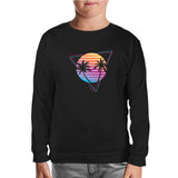 Summer Night Lights Black Kids Sweatshirt