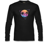 Summer Night Lights Siyah Erkek Sweatshirt