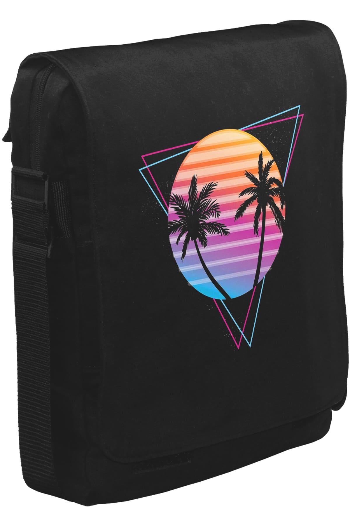 Summer Night Lights Unisex Siyah Postacı Çanta