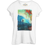 Summer - Surf ve Dalgalar Beyaz Kadın Tshirt