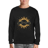 Sun Covered by Clouds Black Kids Sweatshirt