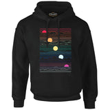 Sunset in Waves Black Men's Zipperless Hoodie