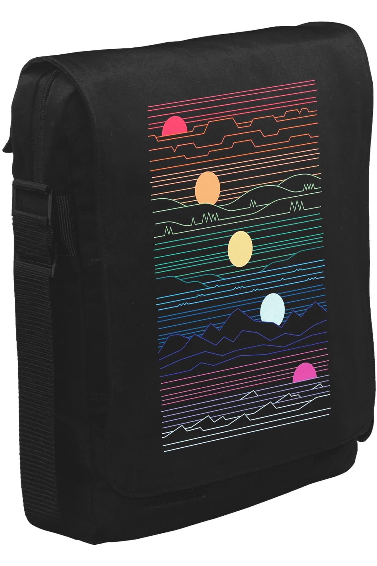 Sunset in Waves Unisex Siyah Postacı Çanta