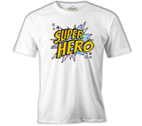 Super Hero Logo Beyaz Erkek Tshirt