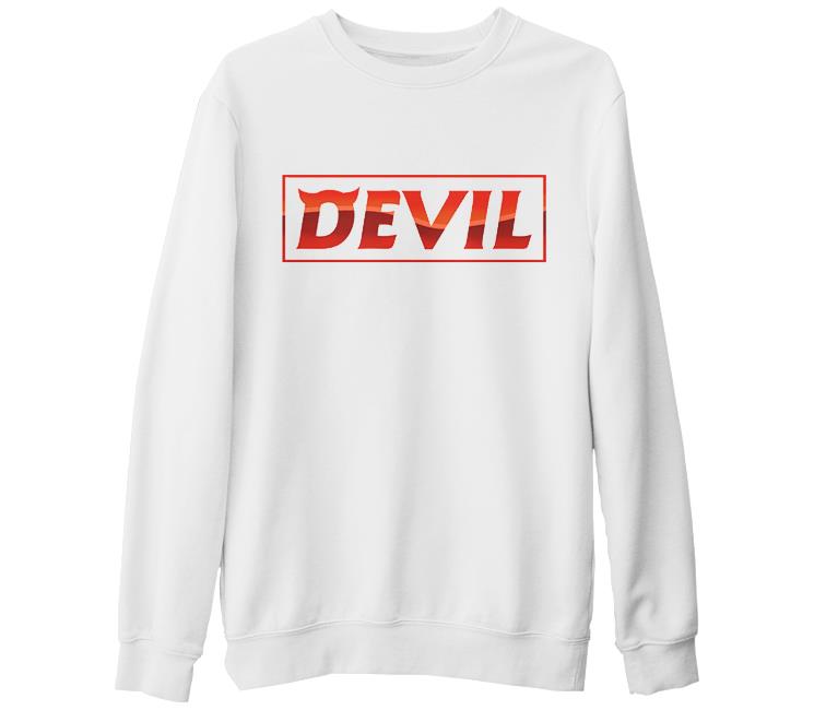 Super Junior - Devil Beyaz Kalın Sweatshirt