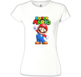 Super Mario - Win Win Beyaz Kadın Tshirt