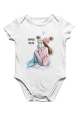 Super Mom Mother's Day White Baby Body