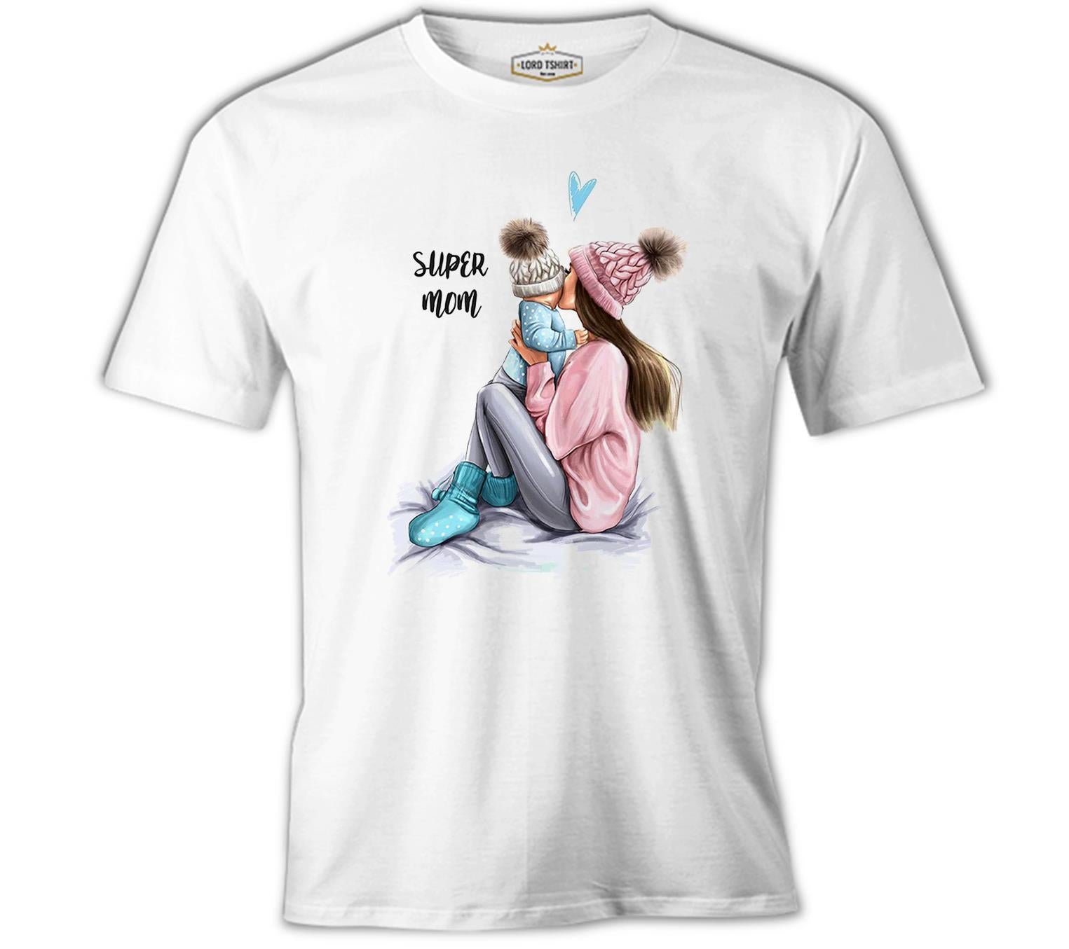 Super Mom Anneler Günü Beyaz Unisex Tshirt