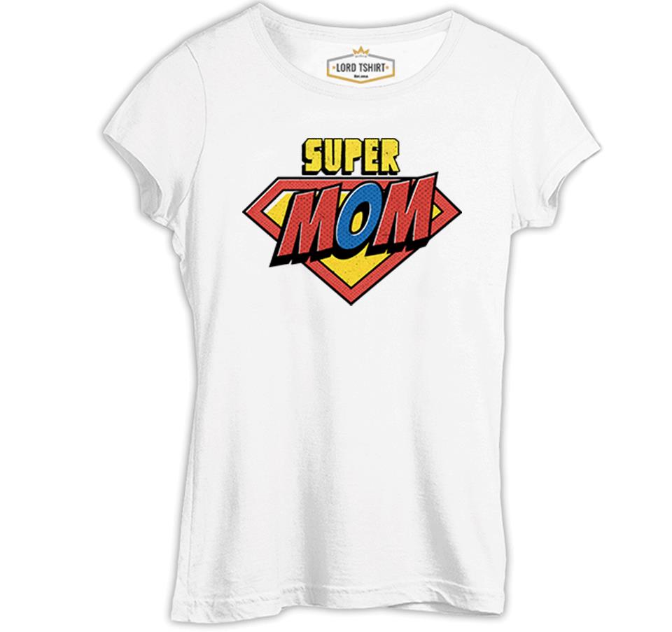 Super Mom Logo White Women's Tshirt