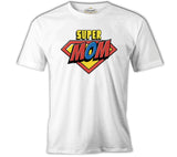 Super Mom Logo Beyaz Erkek Tshirt