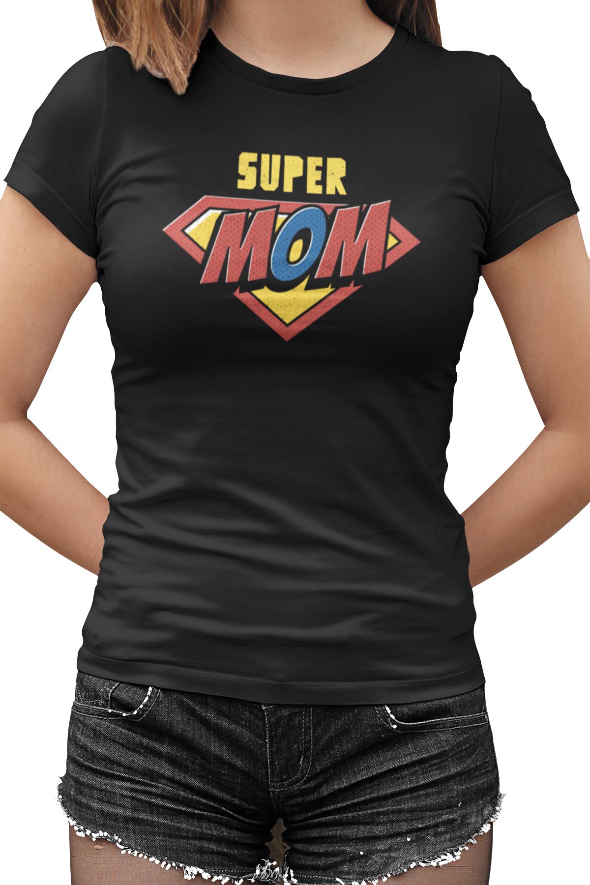 Super Mom Siyah Kadın Tshirt