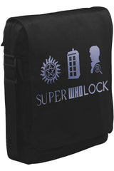 Super Who Lock Unisex Siyah Postacı Çanta