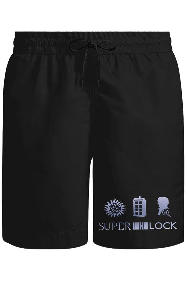 Super Who Lock Unisex Siyah Şort