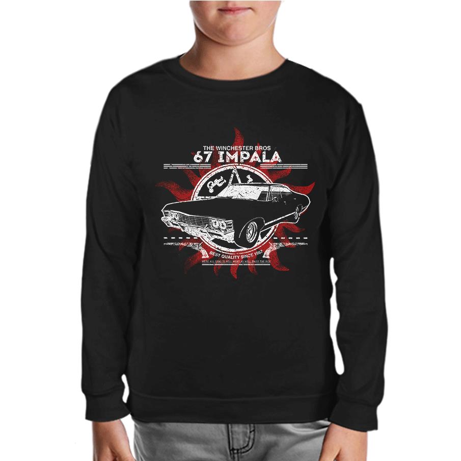 Supernatural - 67 Impala Black Kids Sweatshirt