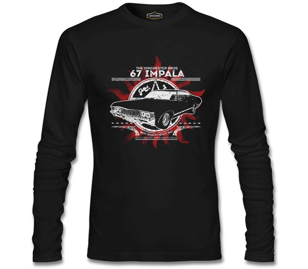 Supernatural - 67 Impala Siyah Erkek Sweatshirt