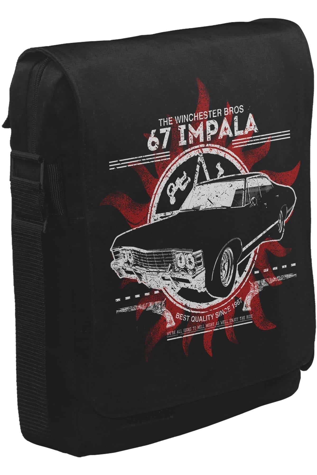 Supernatural - 67 Impala Unisex Siyah Postacı Çanta