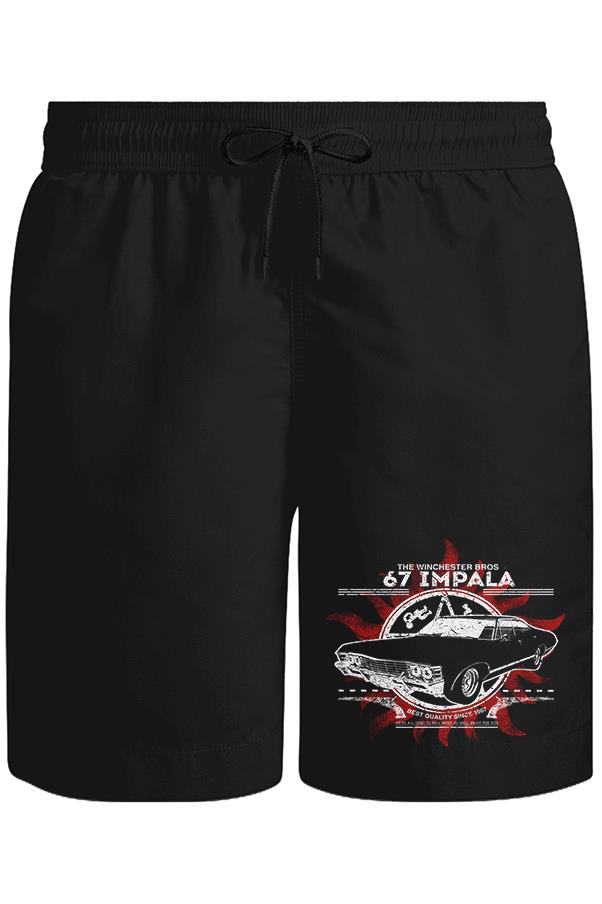 Supernatural - 67 Impala Unisex Black Shorts 