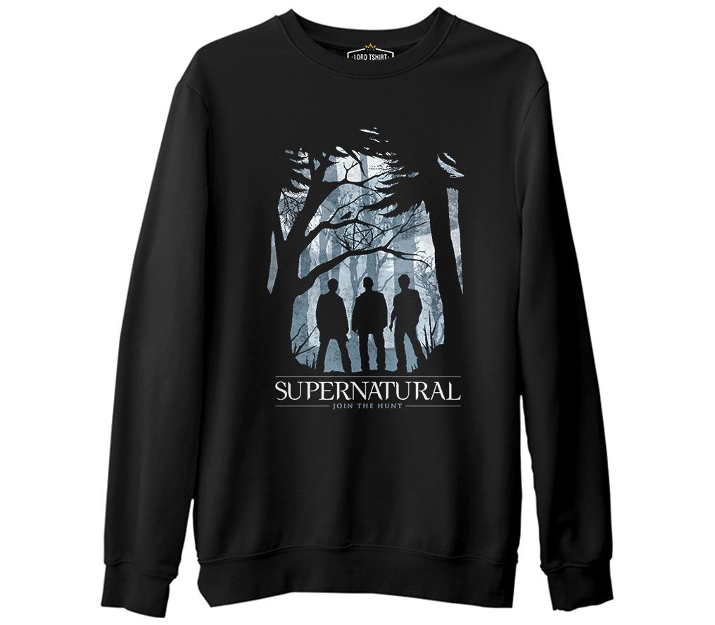 Supernatural - Join the Hunt II  Siyah Erkek Kalın Sweatshirt