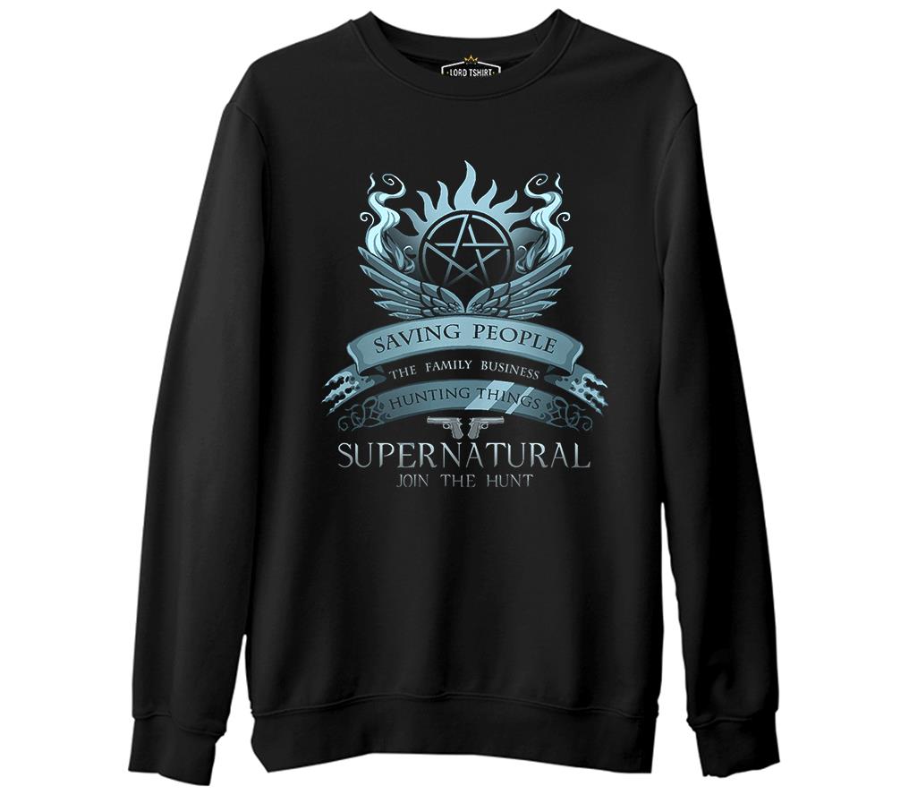 Supernatural - Join the Hunt  Siyah Erkek Kalın Sweatshirt