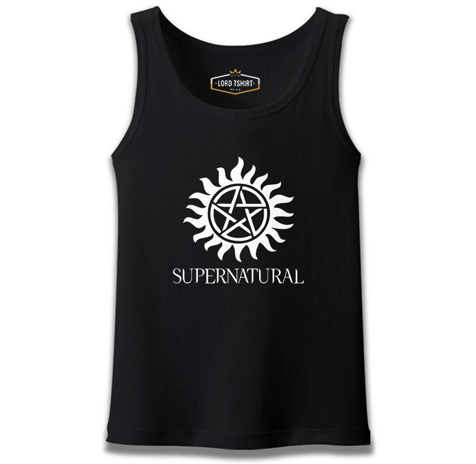Supernatural Logo Siyah Erkek Atlet