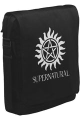 Supernatural Logo Unisex Siyah Postacı Çanta