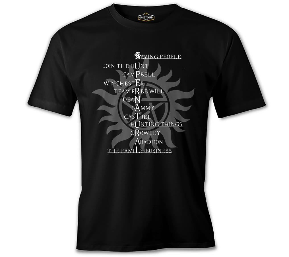 Supernatural - Saving People Siyah Erkek Tshirt
