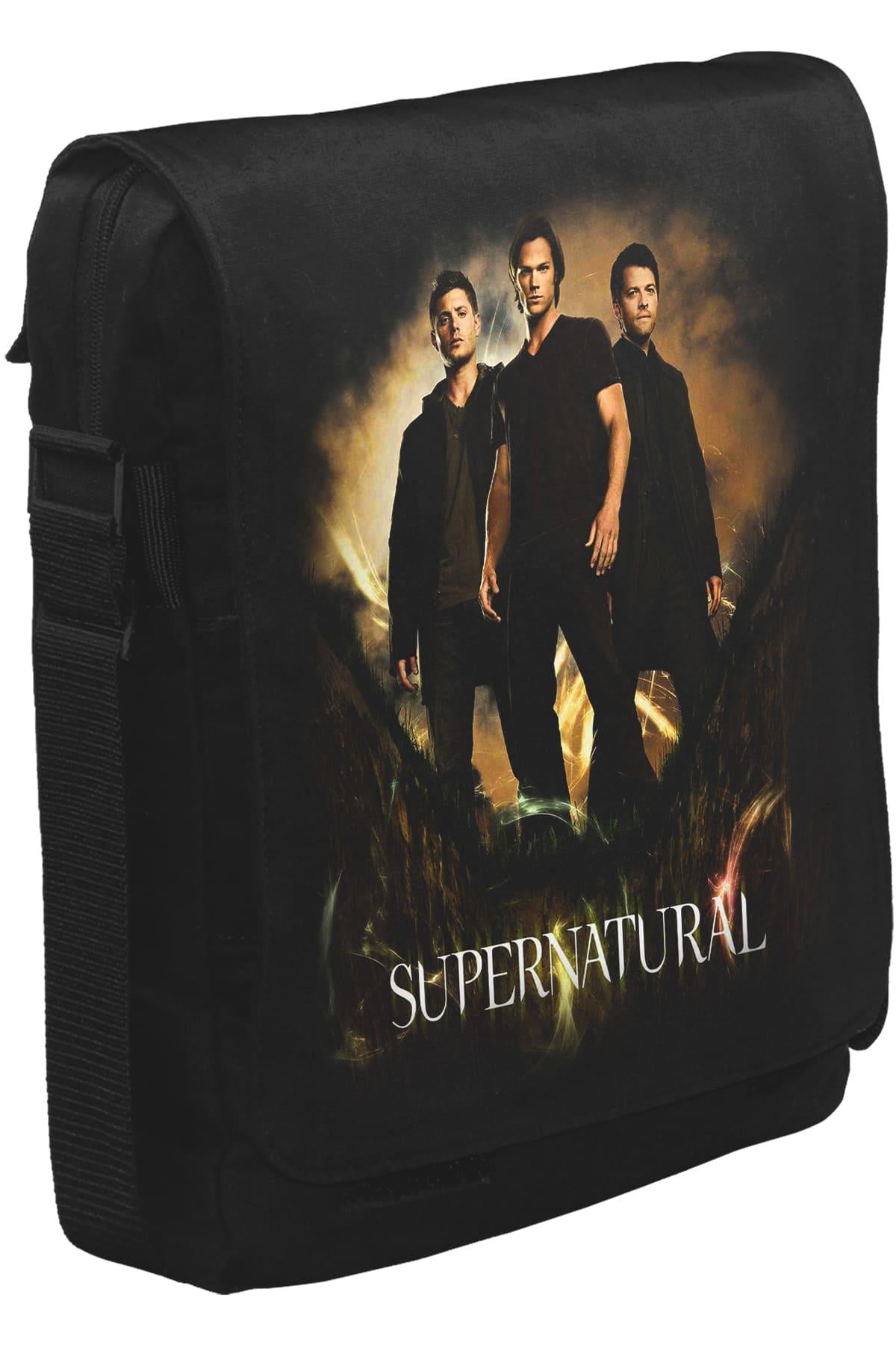 Supernatural Unisex Siyah Postacı Çanta