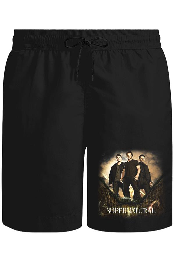 Supernatural Unisex Siyah Şort
