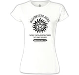 Supernatural - Winchester Bros. Beyaz Kadın Tshirt