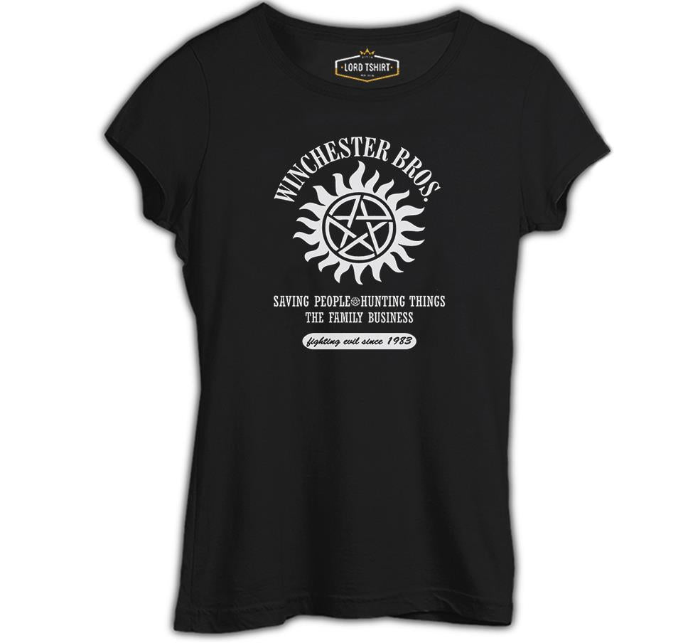 Supernatural - Winchester Bros. Black Women's Tshirt