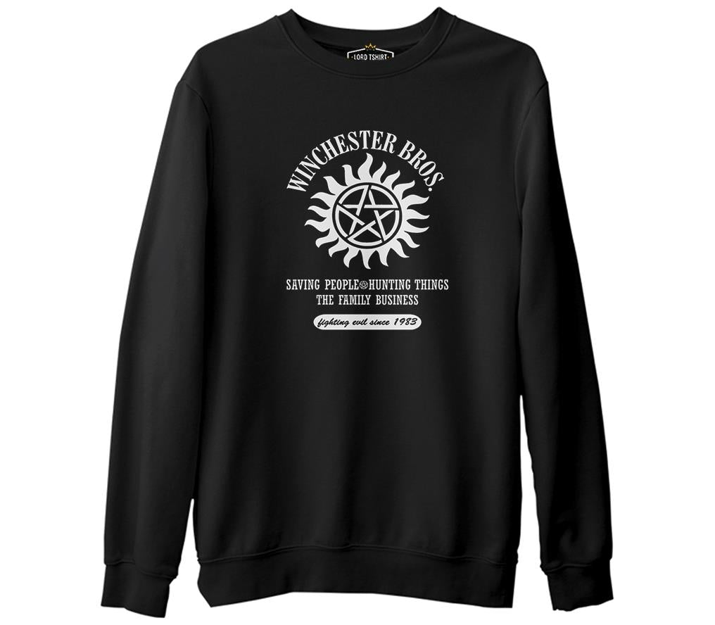 Supernatural - Winchester Bros. Black Men's Thick Sweatshirt 