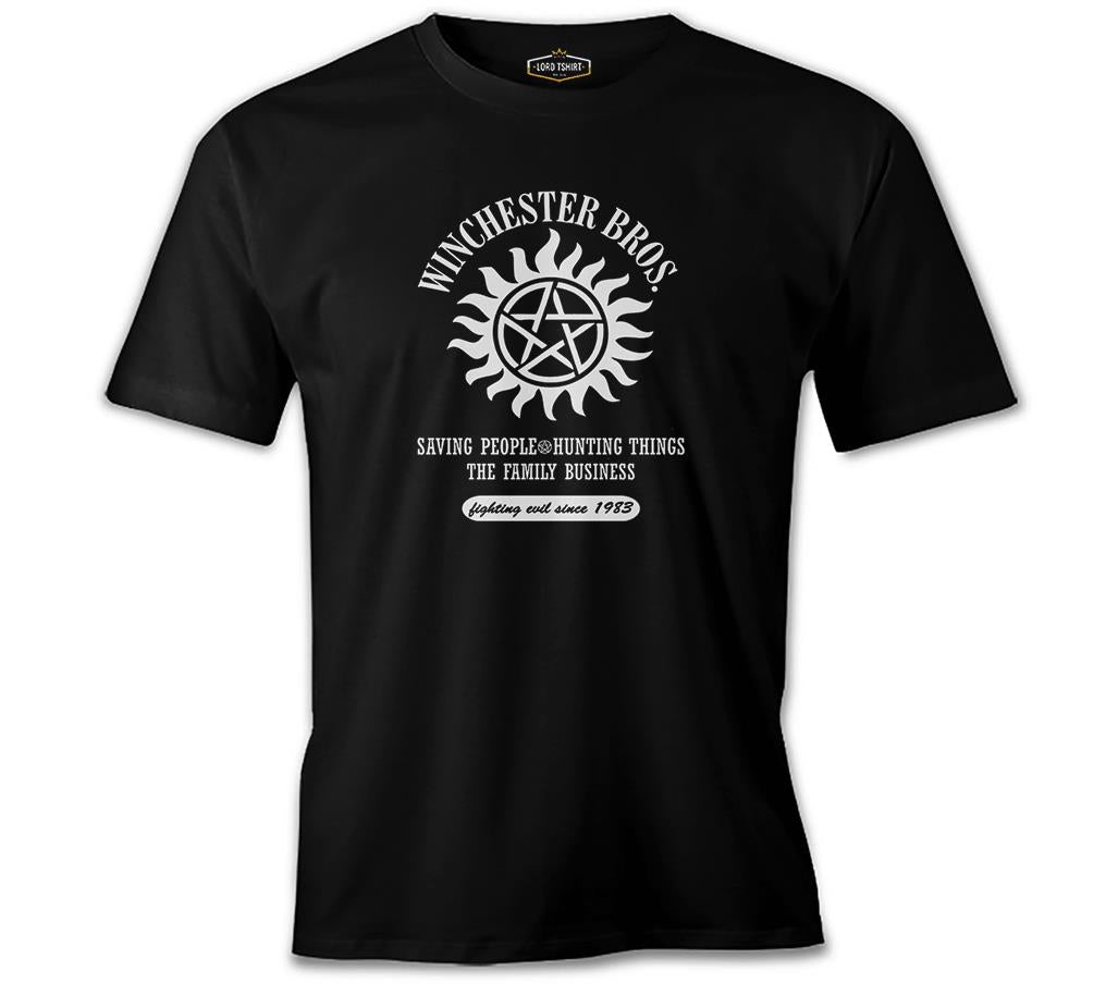 Supernatural - Winchester Bros. Siyah Erkek Tshirt