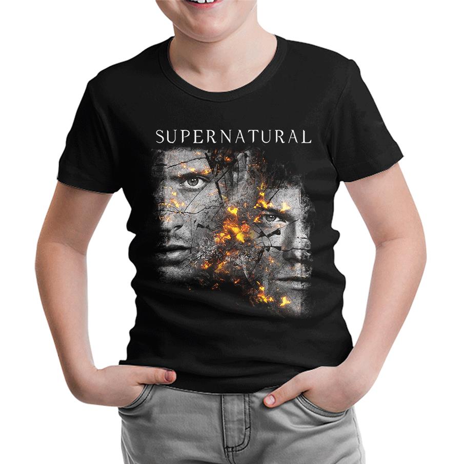 Supernatural - Winchester Siyah Çocuk Tshirt