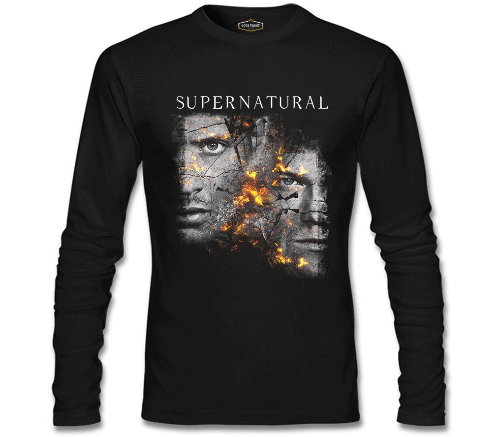 Supernatural - Winchester Siyah Erkek Sweatshirt