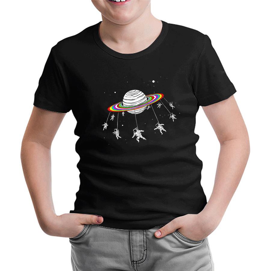 Swing Astronot Siyah Çocuk Tshirt