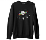 Swing Astronot  Siyah Erkek Kalın Sweatshirt