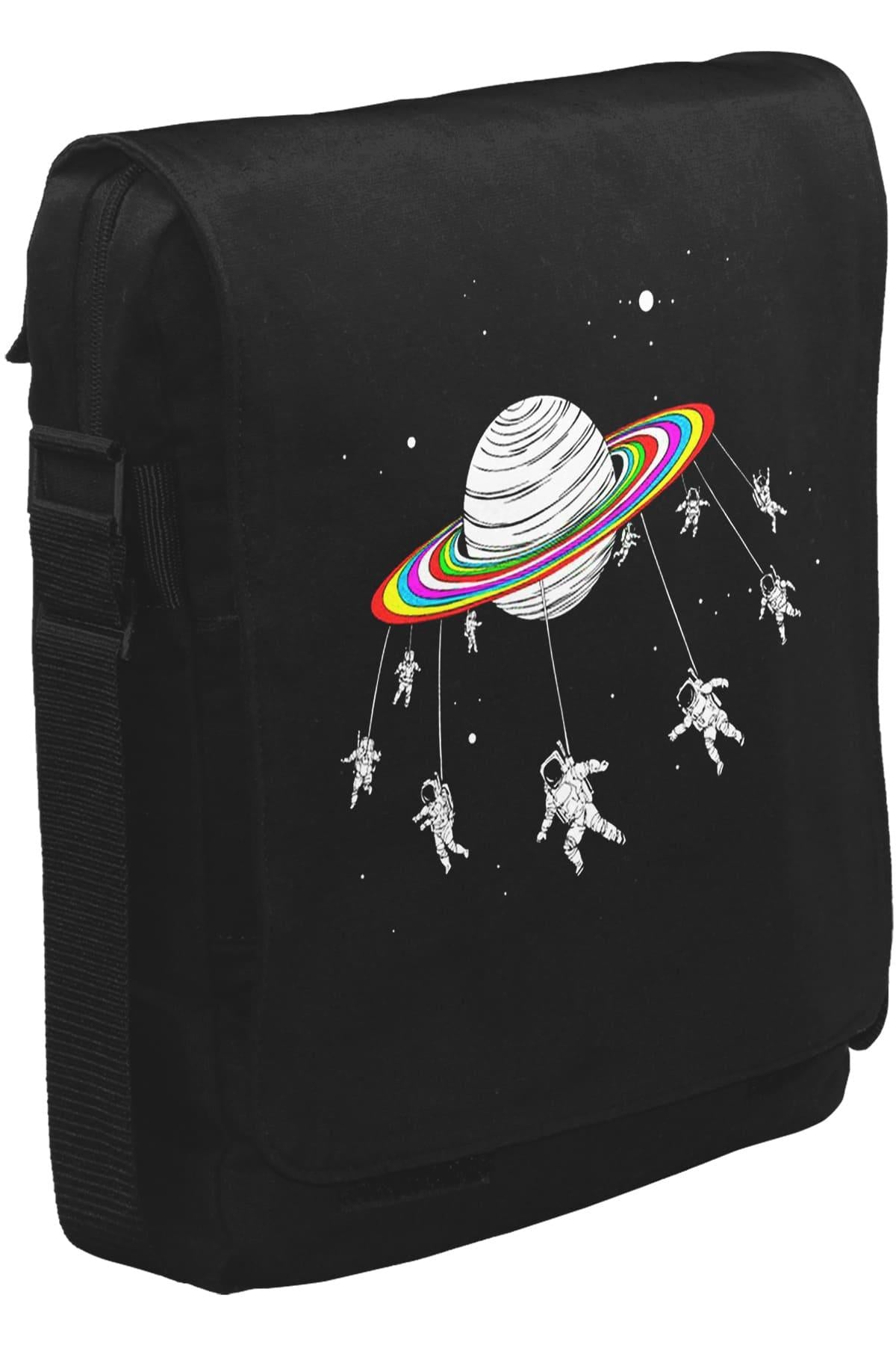 Swing Astronot Unisex Siyah Postacı Çanta