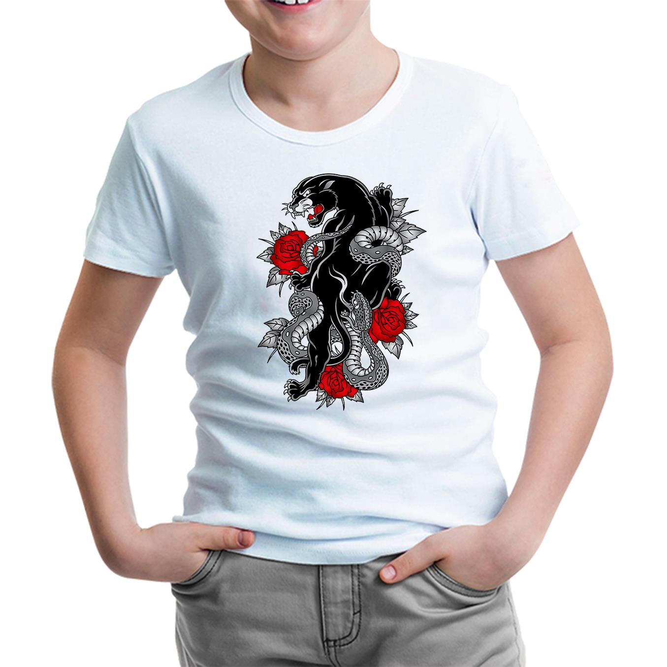 Tattoo - Tiger White Kids Tshirt