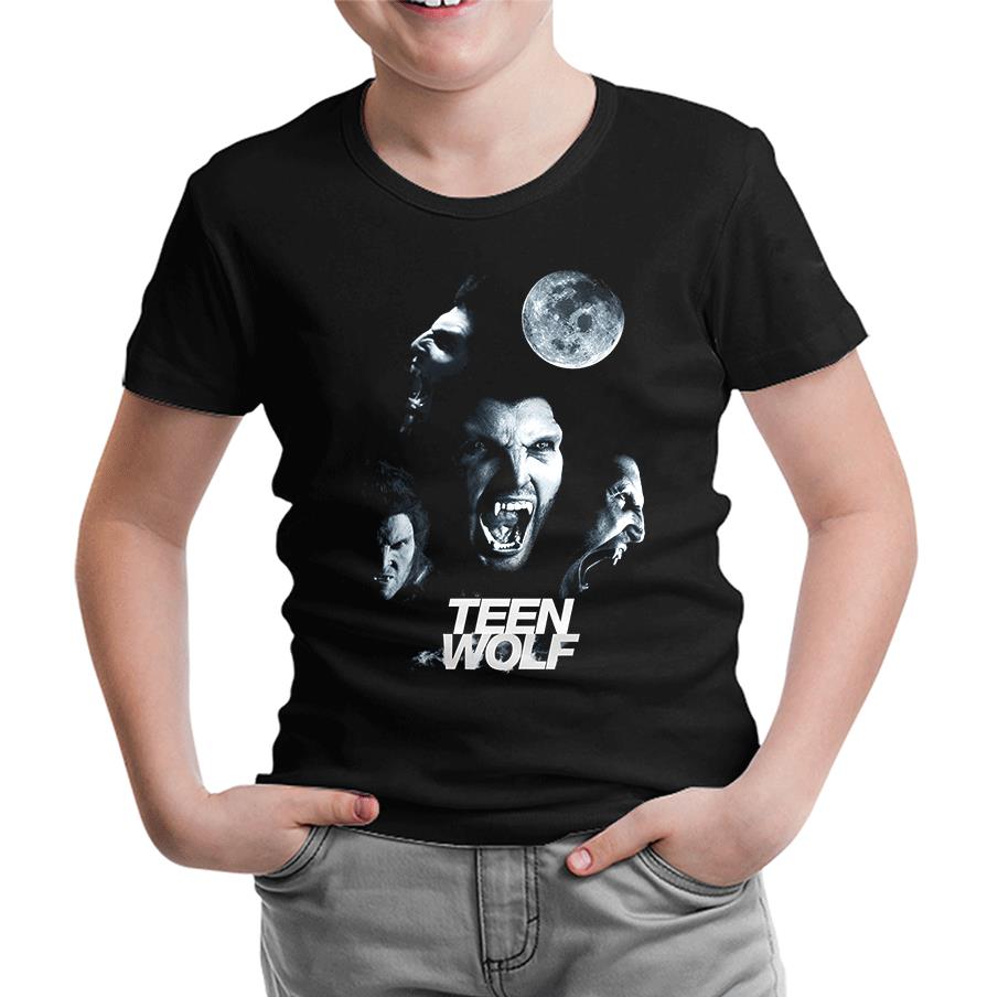 Teen Wolf - Moon Siyah Çocuk Tshirt