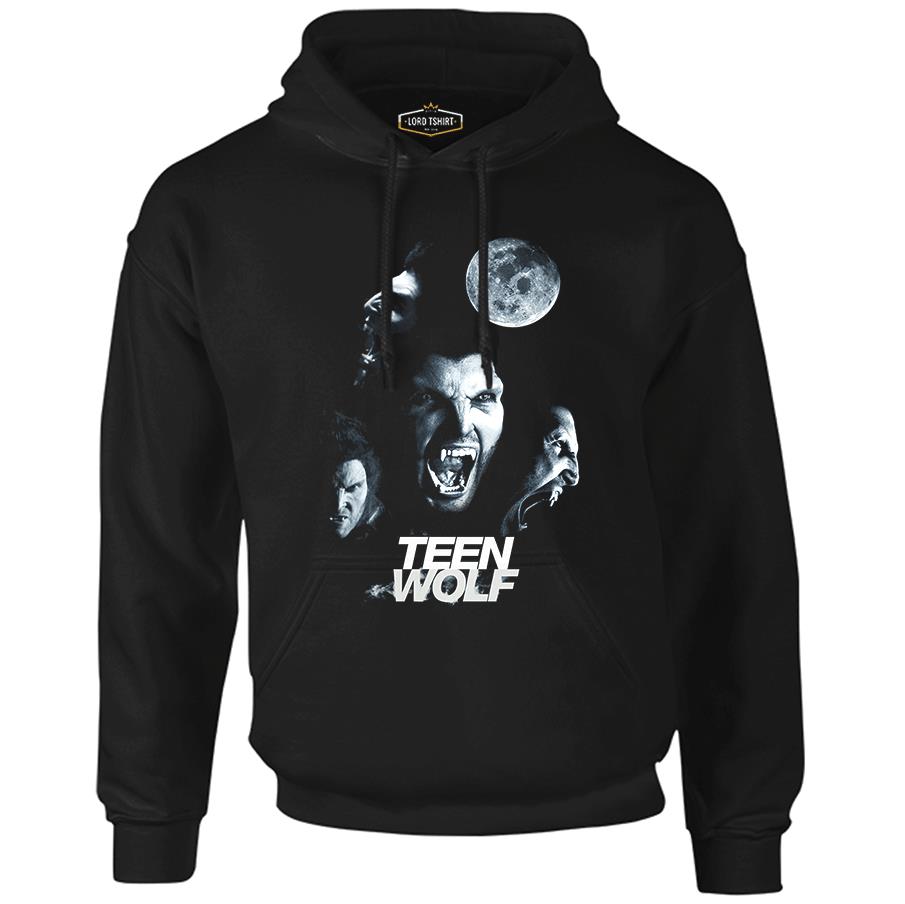 Teen Wolf - Moon Black Men's Zipperless Hoodie