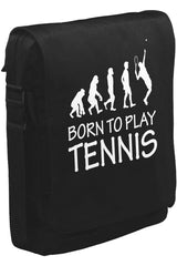 Tenis - Born to Play Unisex Siyah Postacı Çanta