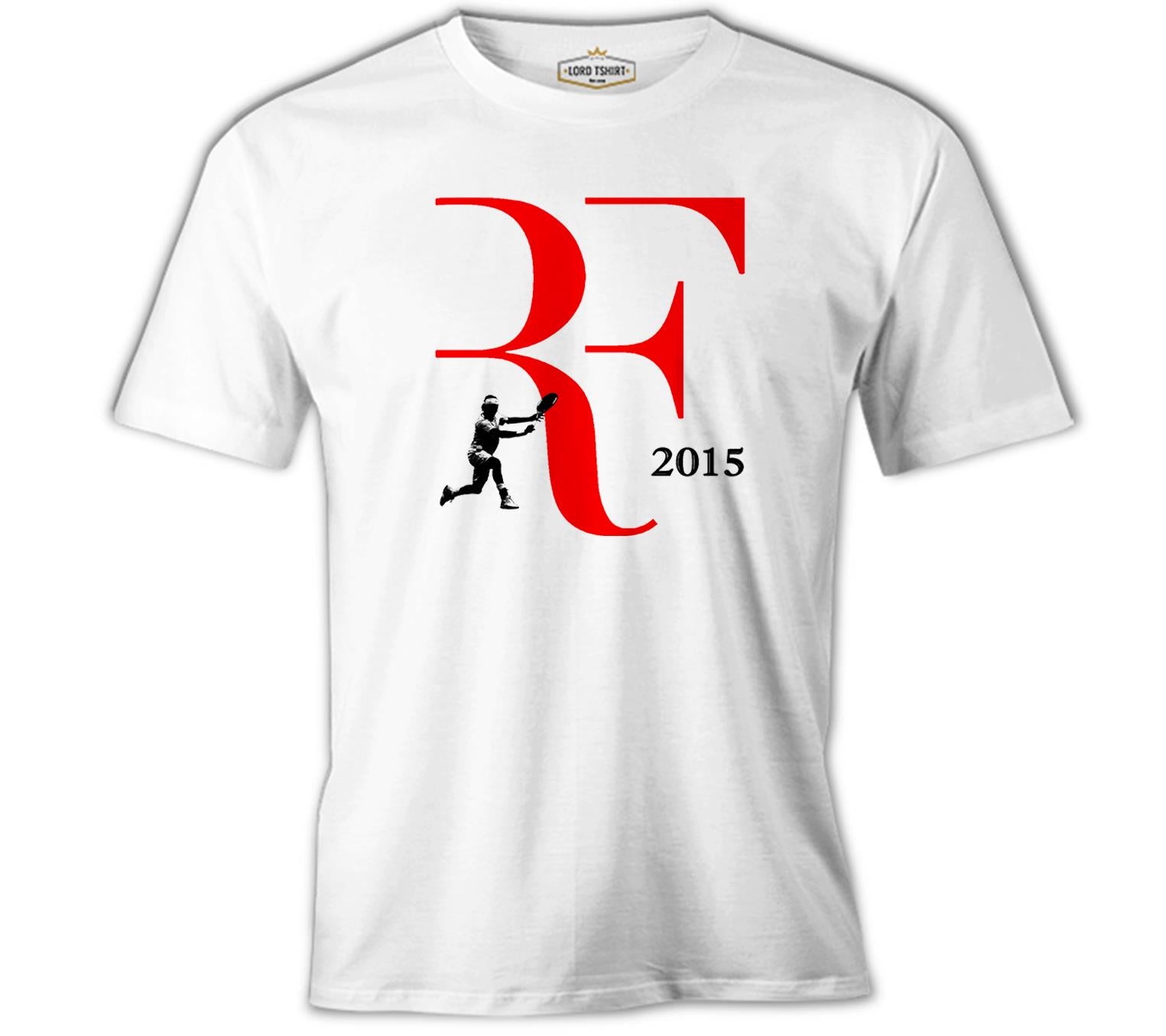Tenis - Federer 2015 Beyaz Erkek Tshirt