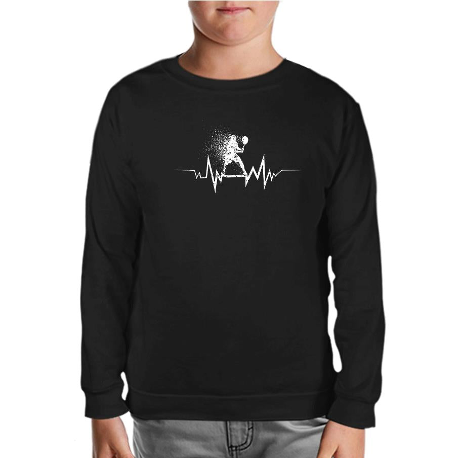Tennis- Heartbeat Game Black Kids Sweatshirt