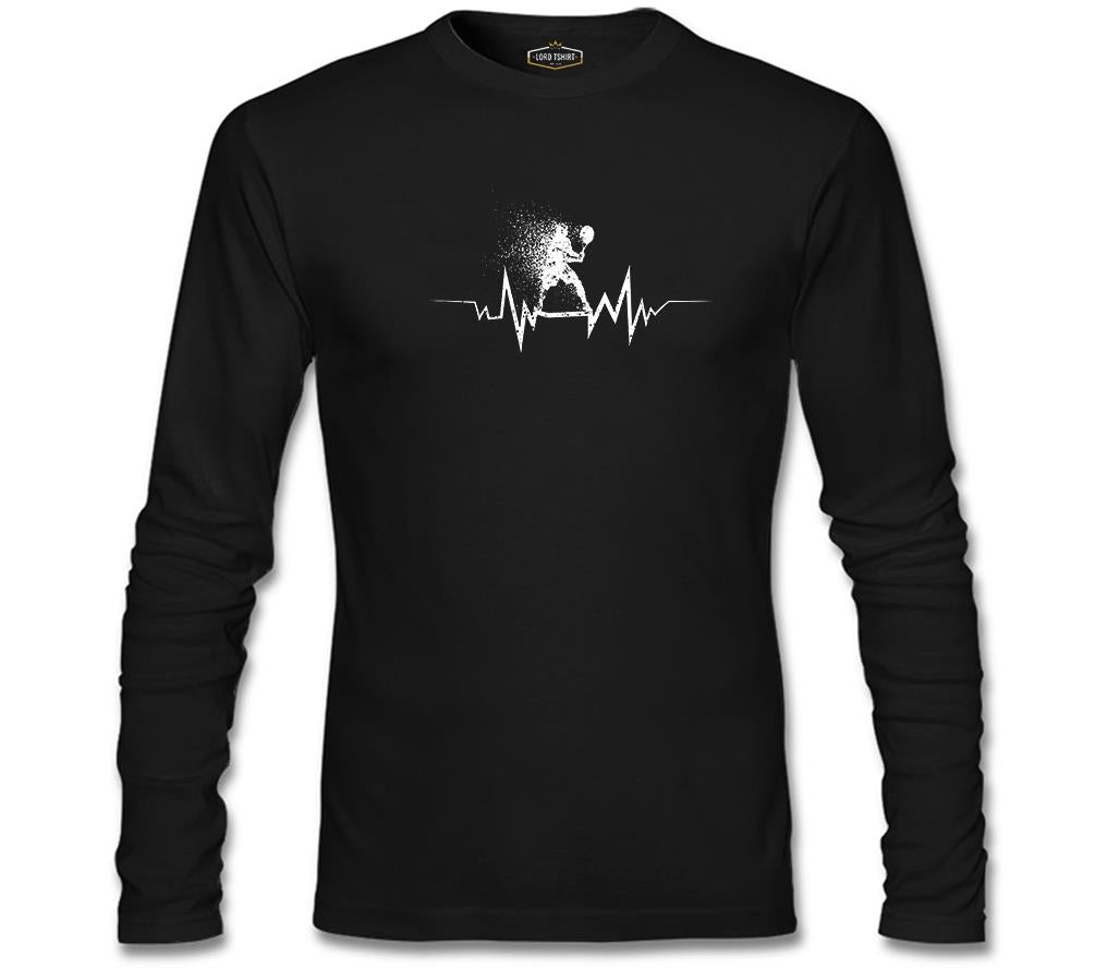 Tennis- Heartbeat Game Black Men's Sweatshirt